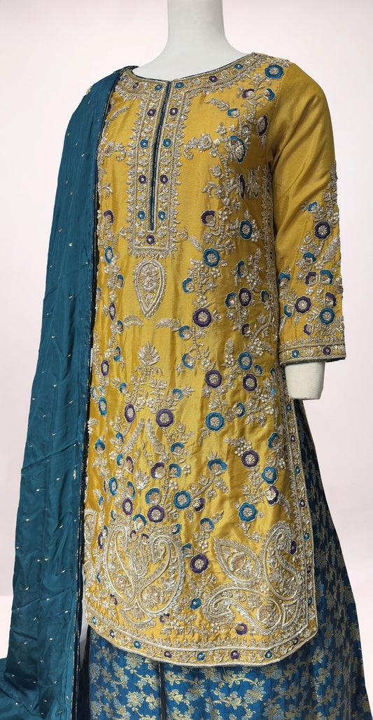 Ahana | 3 Piece | Stitched | Yellow & Blue