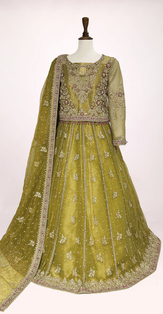 Dastaan | Lehenga | Olive Green