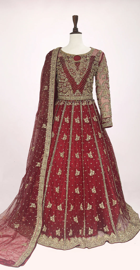 Dastaan | Lehenga | Maroon