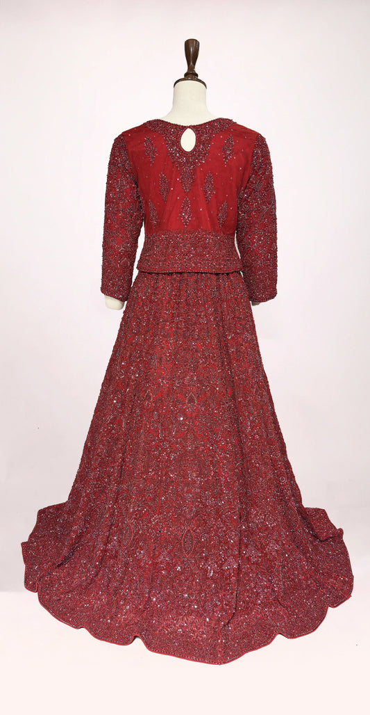 Salwa | Lehenga | Red