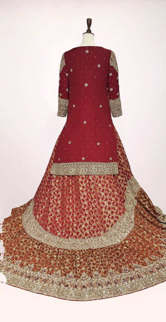 Pakeezah | Farshi Lehenga | Red