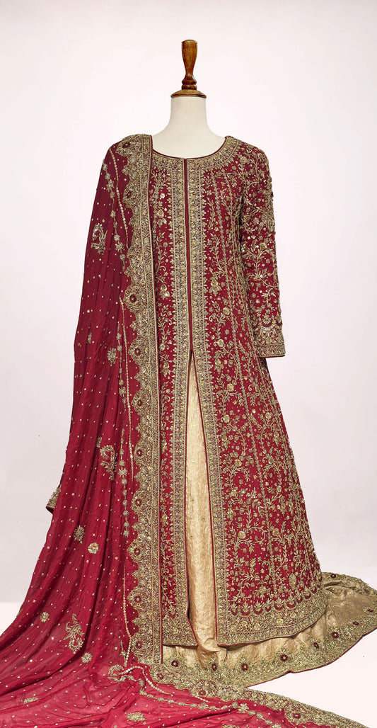Wasna | Farshi Lehenga | Red & Golden