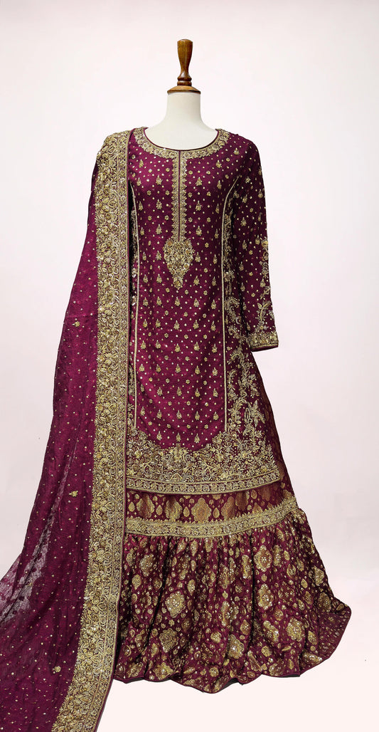 Bareerah | Farshi Lehenga | Magenta