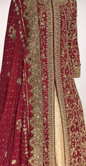 Wasna | Farshi Lehenga | Red & Golden