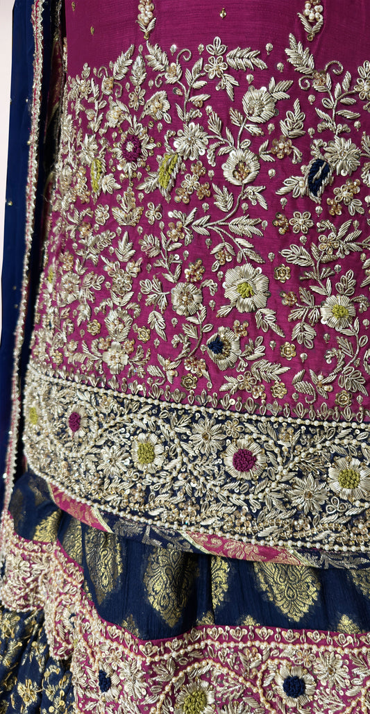 Rang | Gharara | Hot Pink & Blue