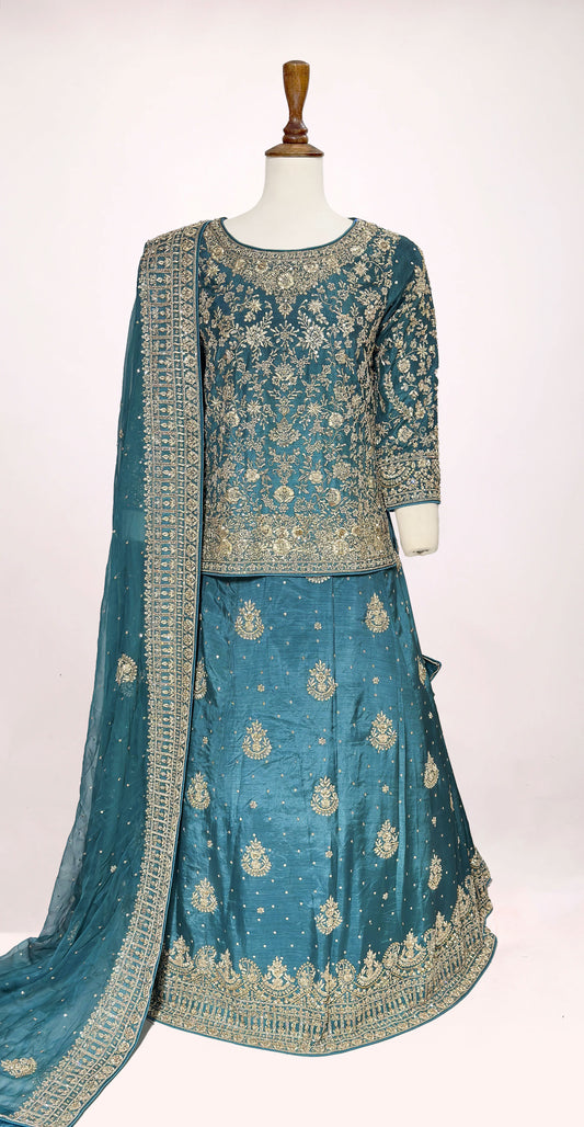Gulzaar | Lehenga | Sky Blue