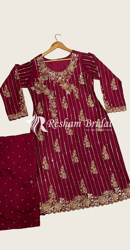 Rosina | 3 Piece | Stitched | Red