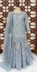 Rooh | Gharara | Aqua Blue