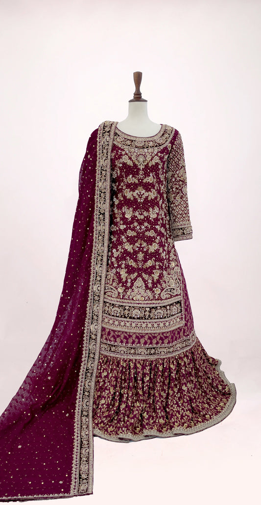 Ansha | Farshi Lehenga | Magenta
