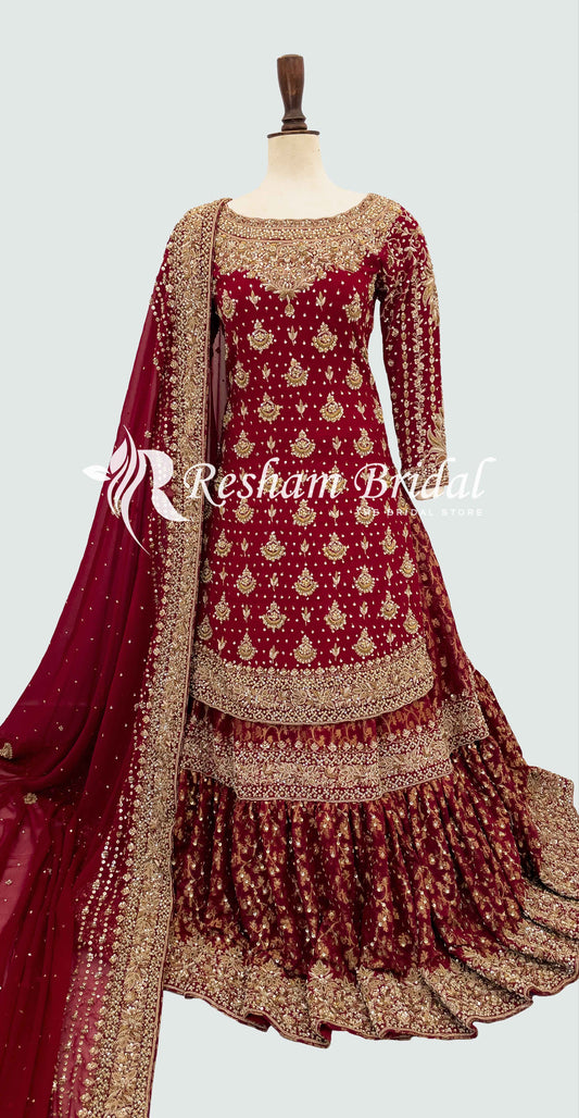 Waania | Farshi Lehenga | Red