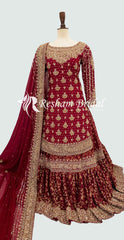Waania | Farshi Lehenga | Red