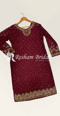 Emraaj | 3 Piece | Stitched | Reddish Maroon