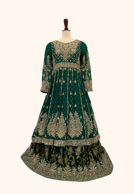 Rimsha | Lehenga | Emerald Green