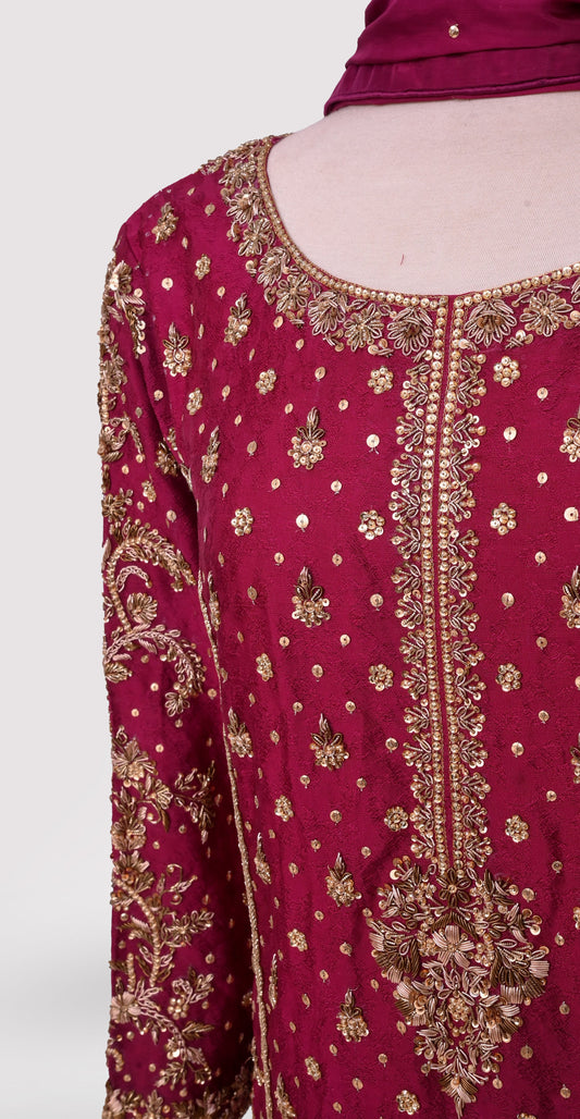 Ruby | 3 Piece | Stitched | Ruby Red