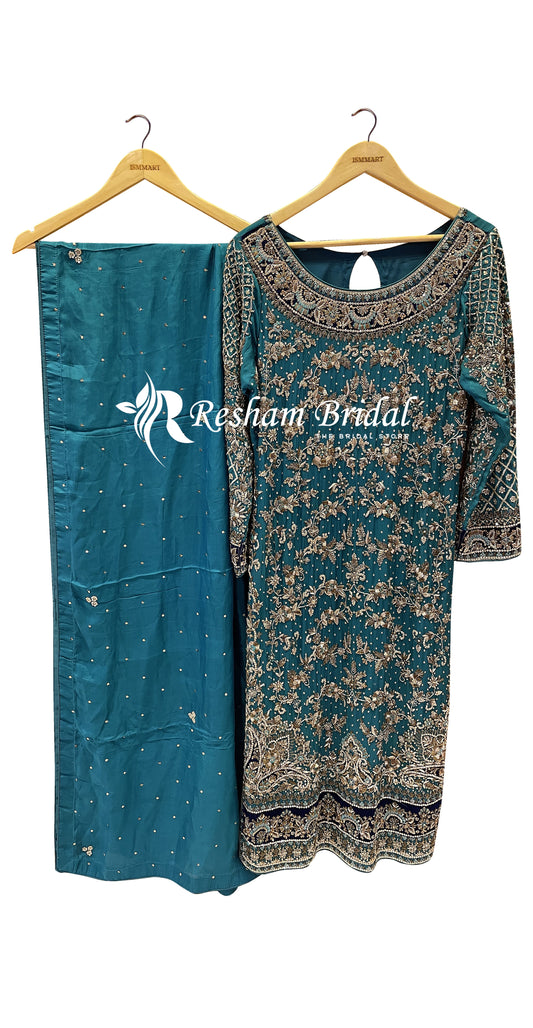 Shomi | 3 Piece | Stitched | Teal