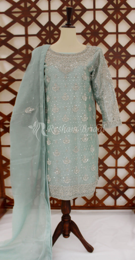 Zohra | 3 Piece | Stitched | Turquoise