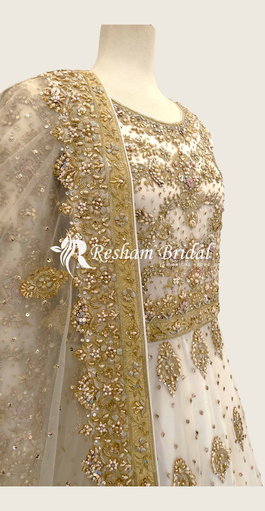 Samaira | Nikkah | Maxi | White & Gold
