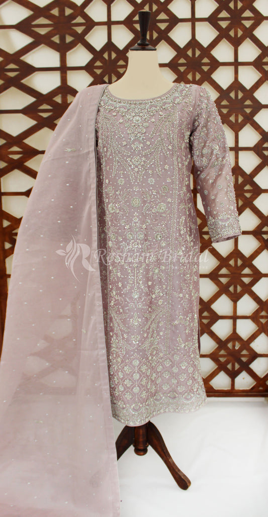 Tisha | 3 Piece | Stitched | Soft Pink