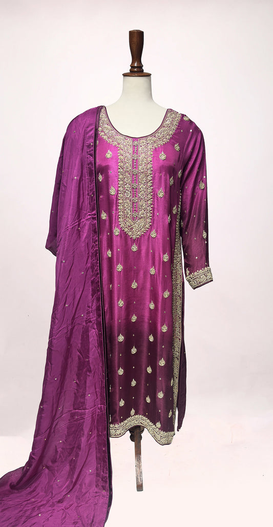 Riza | 3 Piece | Stitched | Hot Pink