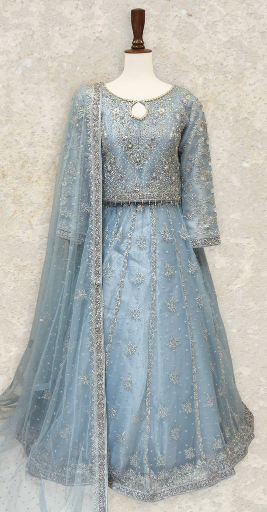 Dastaan | Lehenga | Stitched | Sky Blue