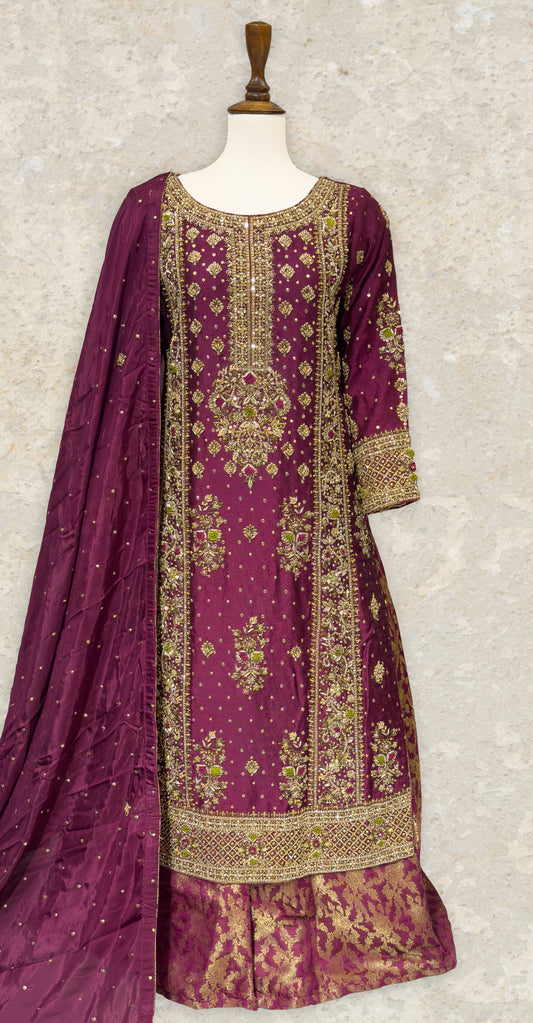 Bahaar | 3 Piece | Stitched | Hot Pink