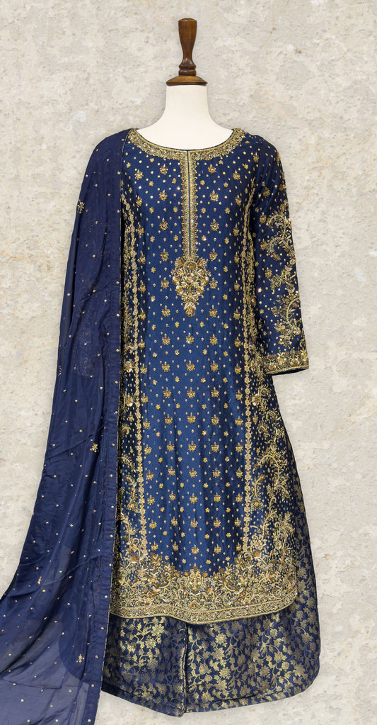 Banafshaan | 3 Piece | Stitched | Ink Blue