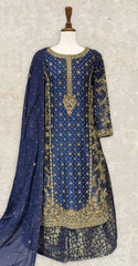 Banafshaan | 3 Piece | Stitched | Ink Blue