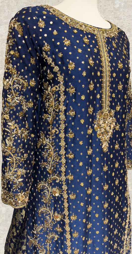 Banafshaan | 3 Piece | Stitched | Ink Blue