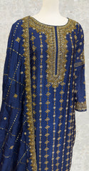 Aghaaz | 3 Piece | Stitched | Ink Blue