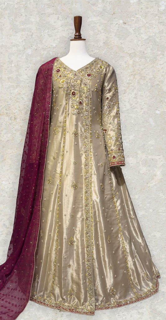Sonehra | Maxi | Golden & Mehroon