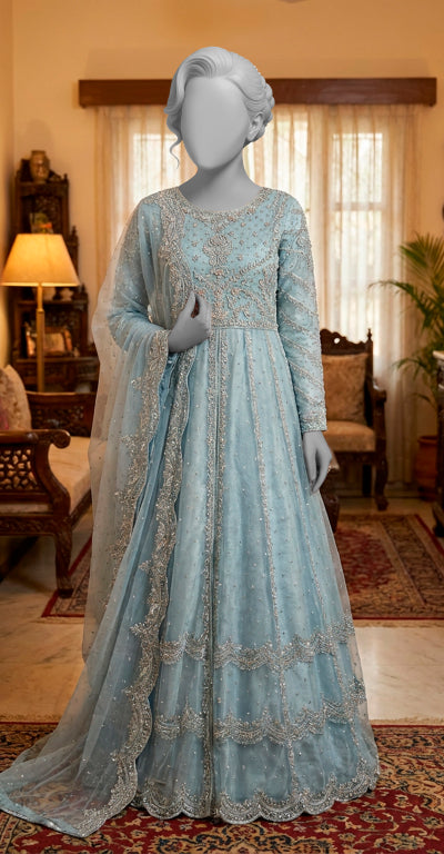 Shanaya | Maxi | Stitched | Ice Blue