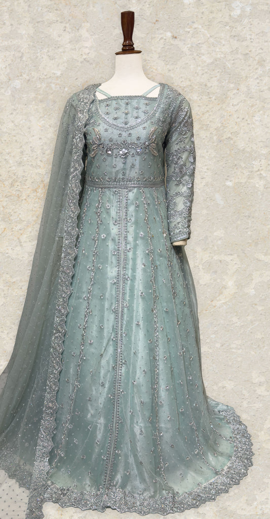 Fariha | Maxi | Stitched | Turquoise Green