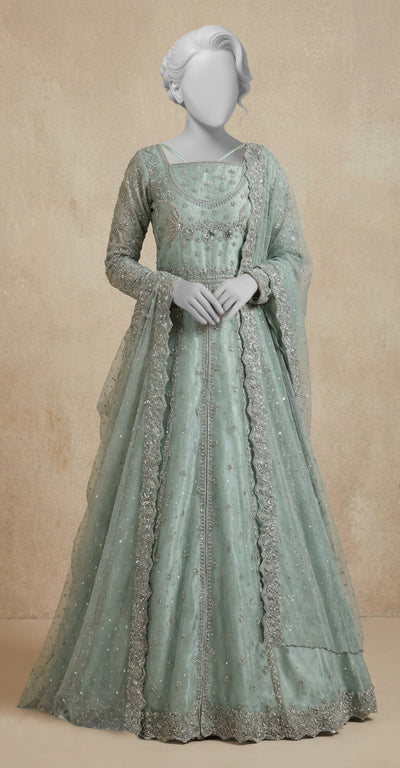 Fariha | Maxi | Stitched | Turquoise Green