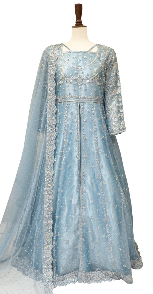 Fariha | Maxi | Stitched | Ice Blue