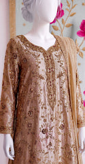 Nysa | 3 Piece | Stitched Suit | Rose Gold