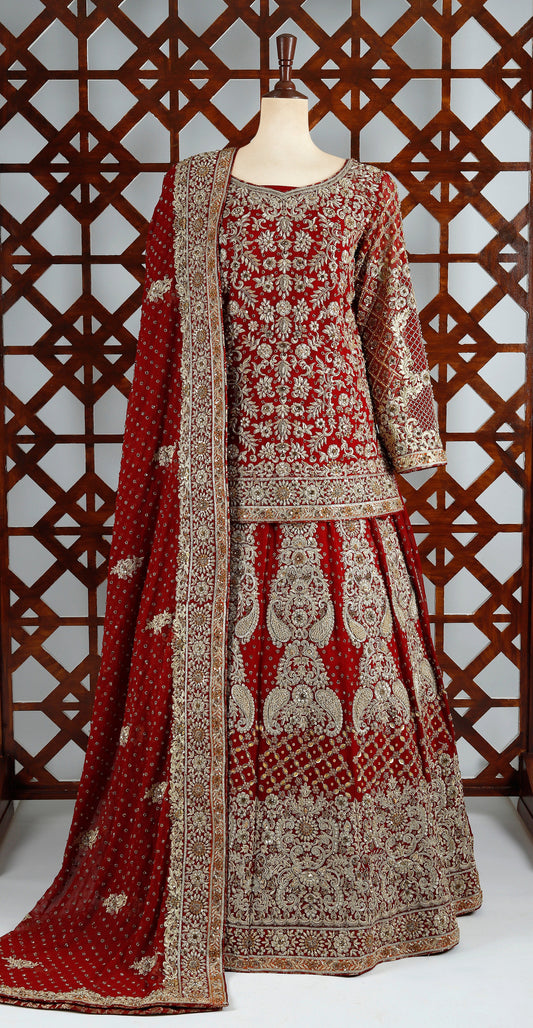 Zymal | Lehenga | Red