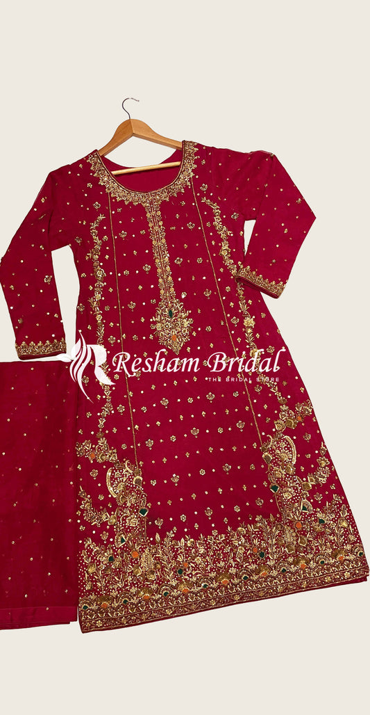Falak | 3 Piece | Stitched | Red