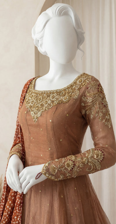 Ramisha | Maxi | Stitched | Rust & Maroon