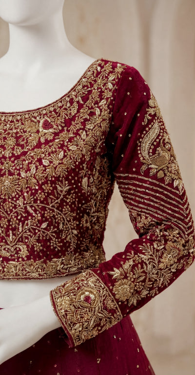 Damana | Lehenga | Stitched | Red