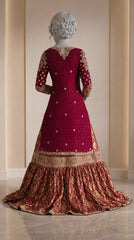 Abira | Farshi Lehenga | Red & Rust