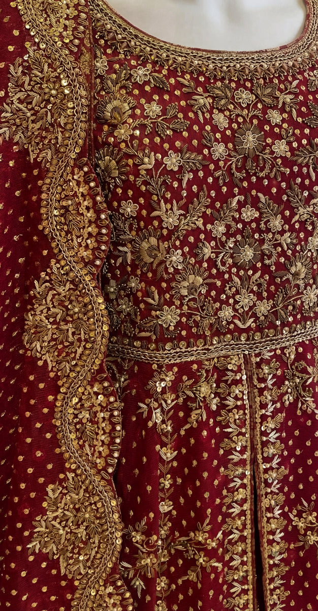 Baneera | Maxi with Lehenga | Red