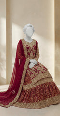 Asmaira | Farshi Lehenga | Red