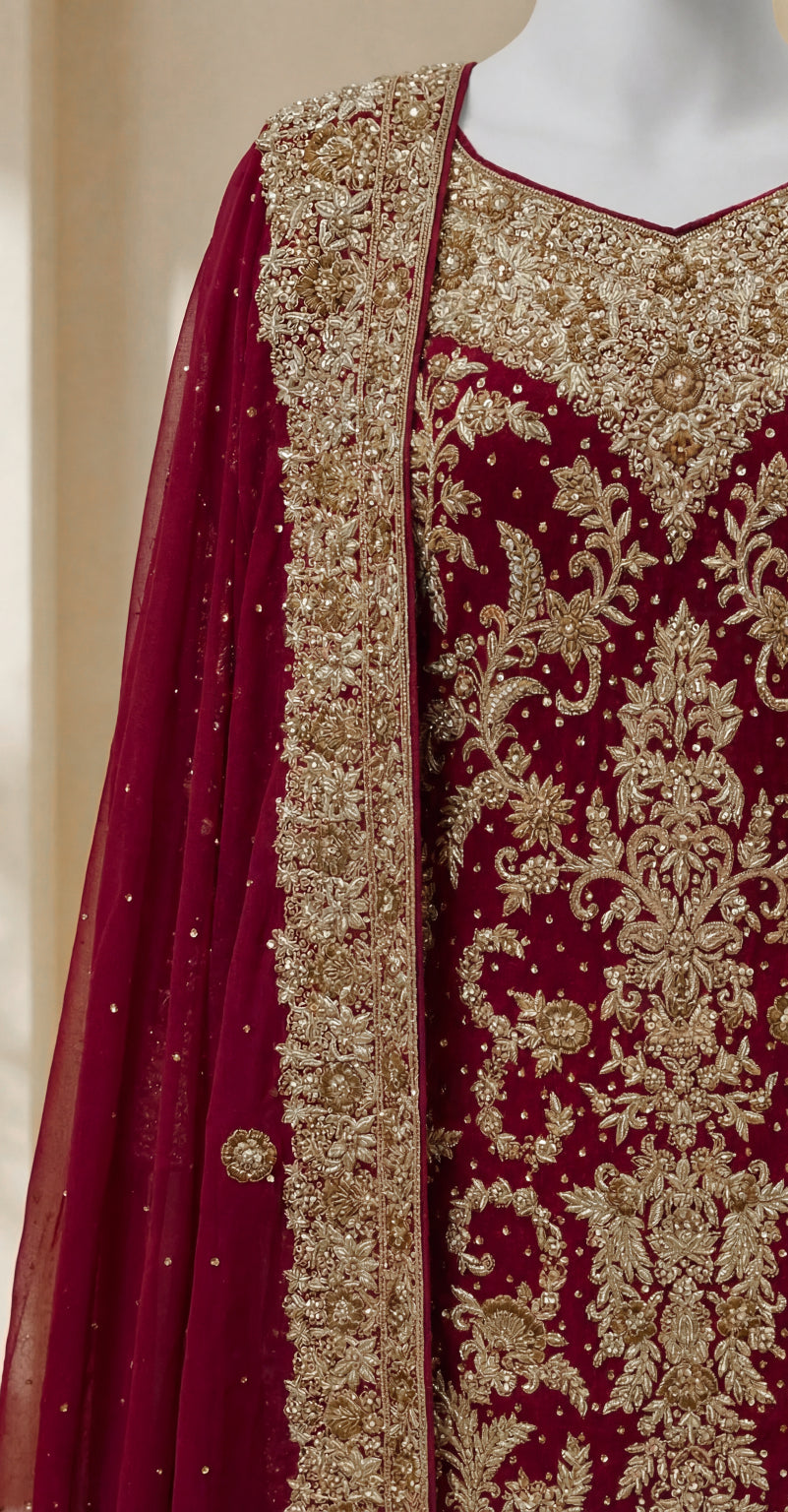 Asmaira | Farshi Lehenga | Red