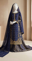 Banafshaan | 3 Piece | Stitched | Ink Blue