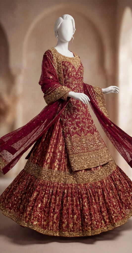 Minaal | Farshi Lehenga | Red