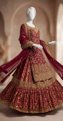Minaal | Farshi Lehenga | Red
