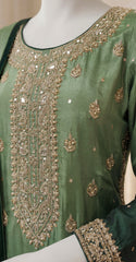 Riza | 3 Piece | Stitched | Bottle Green