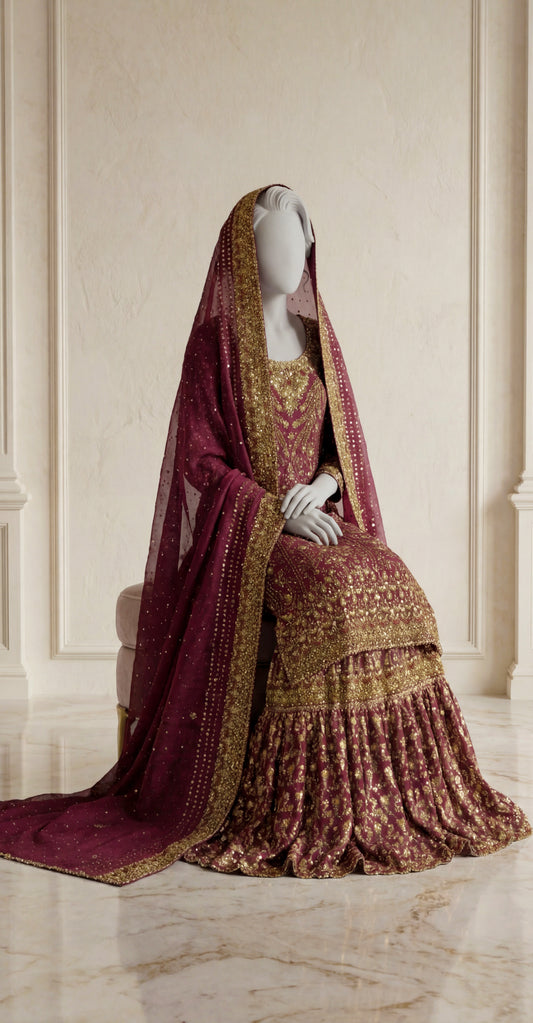 Ushna  | Farshi Lehenga | Red