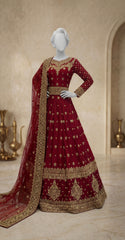 Samana | Lehenga | Cherry Red