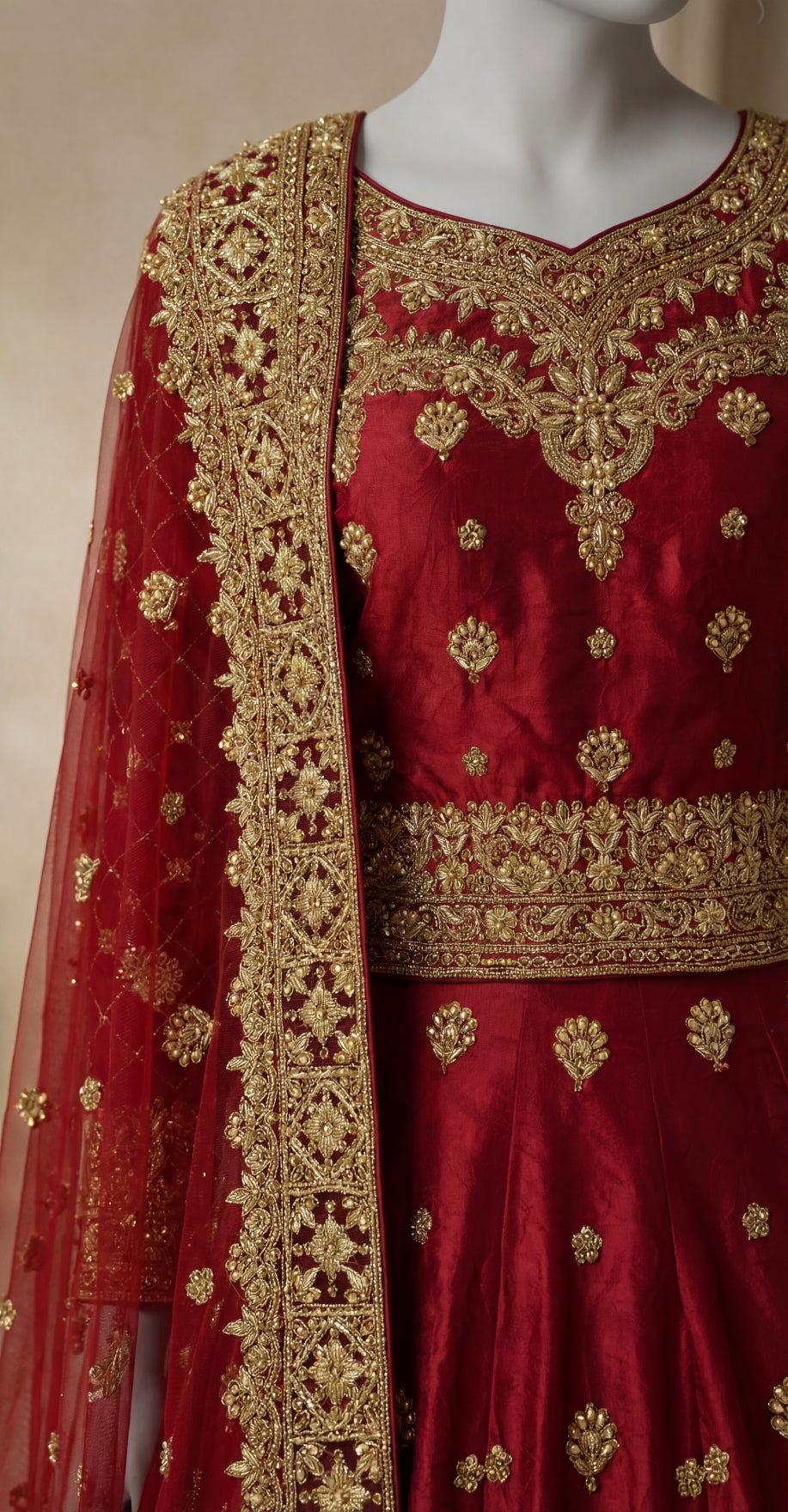 Samana | Lehenga | Cherry Red